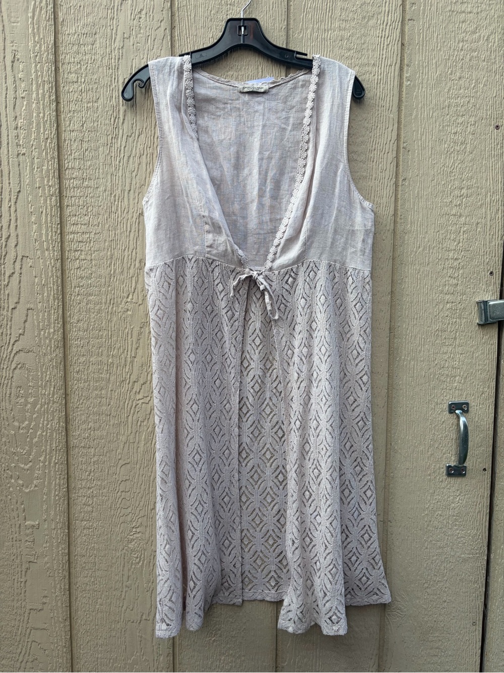 Sleeveless Tie-Front Linen top - Made in Italy